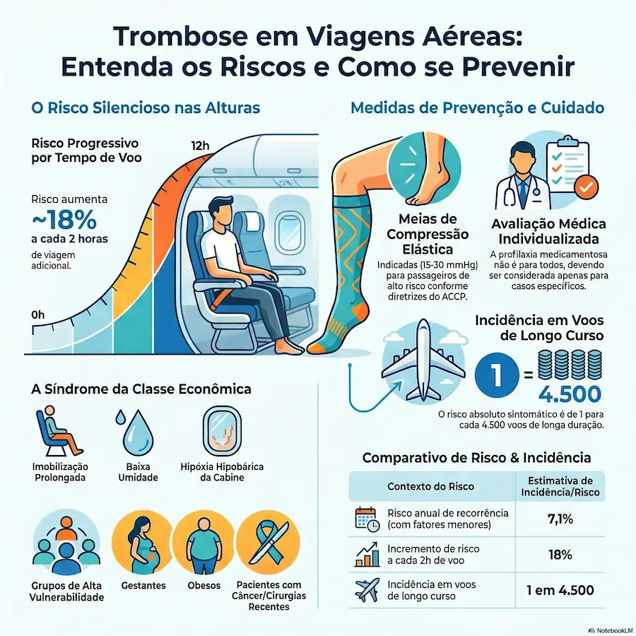 Trombose em viagens aéreas: riscos progressivos, Síndrome da Classe Econômica e medidas de prevenção