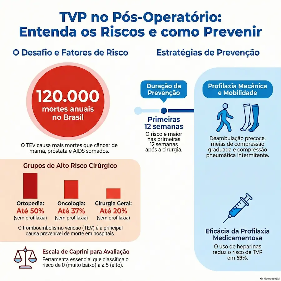 TVP no Pós-Operatório: 120 mil mortes anuais no Brasil, fatores de risco e estratégias de prevenção
