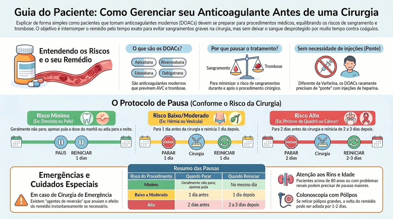 Infográfico: Guia do Paciente — Como Gerenciar seu Anticoagulante Antes de uma Cirurgia