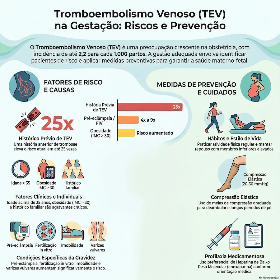 Tromboembolismo venoso na gestação: fatores de risco, medidas de prevenção e cuidados